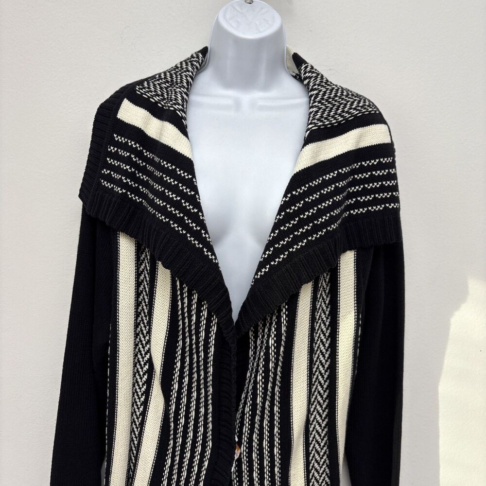Vintage Liz Claiborne Duster Cardigan Open Long Sweater Shawl Collar Womens XL - Picture 3 of 11